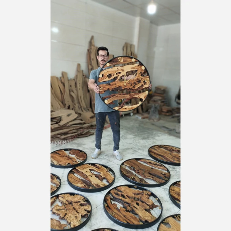 ساعت چوبی روستیک ۷۰ سانت (توضیحات خوانده شود)